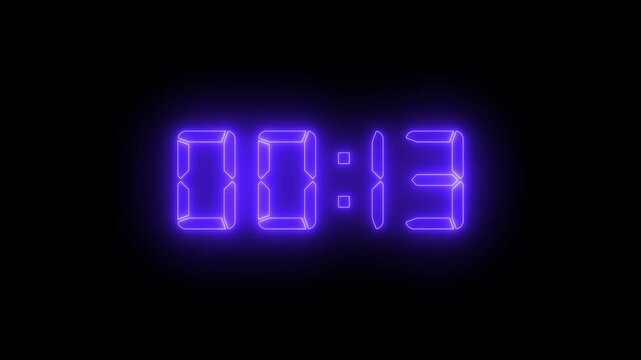 Countdown 2 minute 30s animation from 150 to 0 seconds, Glowing 150 second countdown Animation