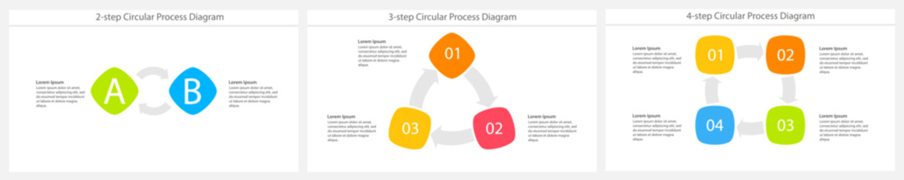 Colorful Circular Process Diagrams with Steps