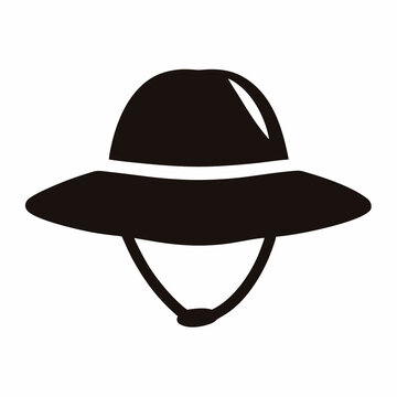 Silhouette image of a pith helmet commonly worn during the colonial era