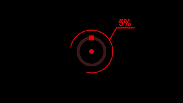 loading icon animation 5% circle.5% percent circle round do nut chart info graphic .Info graphic Element with Alpha Channel 4k video royalty free graphic animation