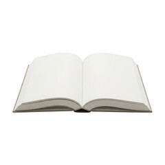 Fototapeta premium Open book with blank white pages isolated on transparent background