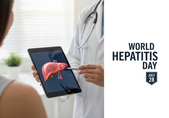 Doctor explaining liver health on world hepatitis day