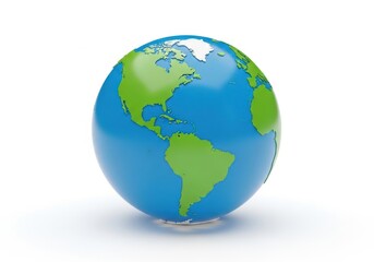 Fototapeta premium 3d globe showing north and south america isolated on white background