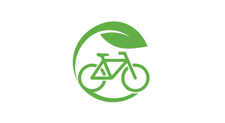 Fototapeta premium Eco friendly bicycle with leaf logo.