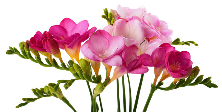 R&oacute;żowe kwiaty frezje, png