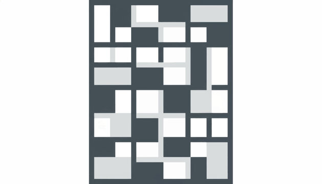 Bold minimalist abstract grid pattern. Vertical geometric vector illustration in a monochrome palette. Modern constructivist style composition for posters and backgrounds