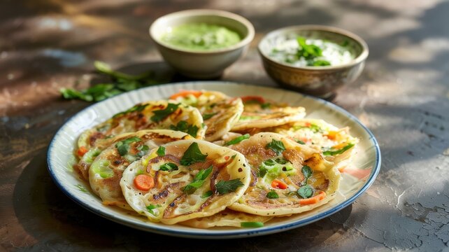 The traditional dish of Indian cuisine is uttapam (or uthappam).