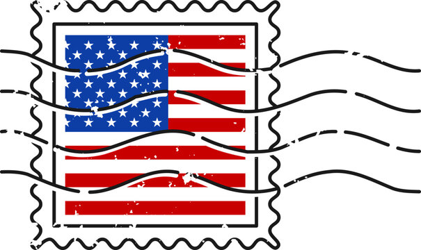 USA Flag Stamp Postmark Grunge