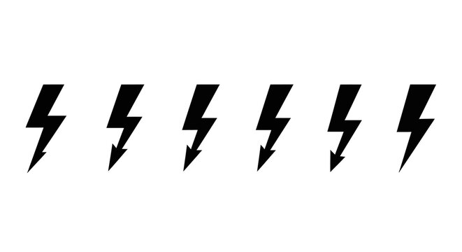 Minimalist lightning bolt icons in repetitive black silhouette pattern