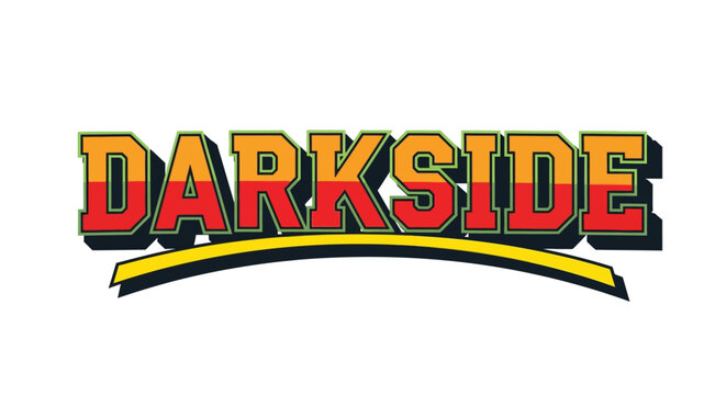 Bold colorful retro typography with darkside text design