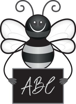 Spelling Bee With ABC Chalkboard. a bumblebee spelling bee with chalkboard and ABC