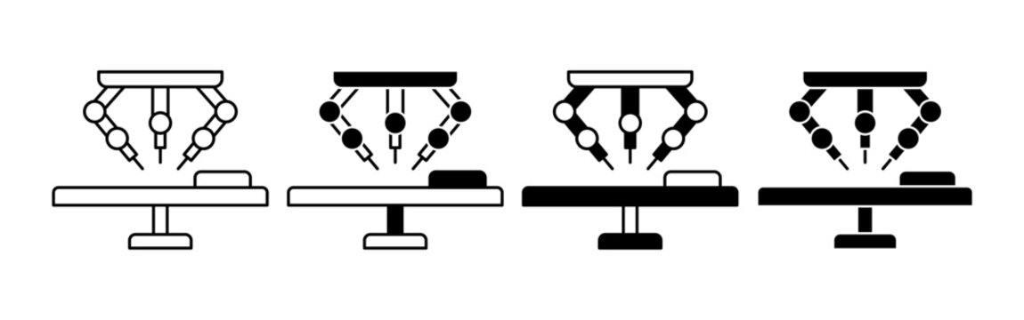 Robotic surgery system icon advanced healthcare operation precision medical technology