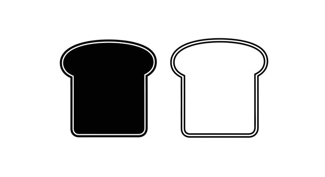 Two slices of bread one dark and one light in a simple illustration