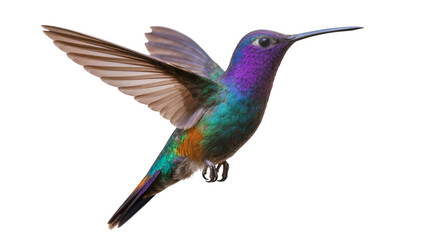 Iridescent hummingbird in flight, isolated on transparent background © Cristian