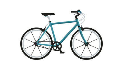 Fototapeta premium Teal colored bicycle with black wheels.