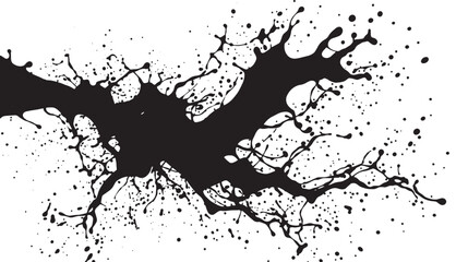 Obraz premium Black ink splatter, paint splash, abstract art, vector graphic