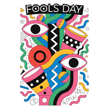 fools day banner vector