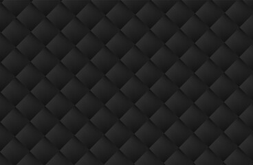 Fototapeta premium Dark black upholstery. Geometric pattern. Stylish texture. Luxury dark black, light brown background. Vector illustration. Seamless luxury cushioned surface. Cover, poster, flyer. Business background.