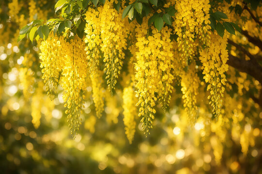 Beautiful Golden shower/Cassia Fistula Linn. in the nature