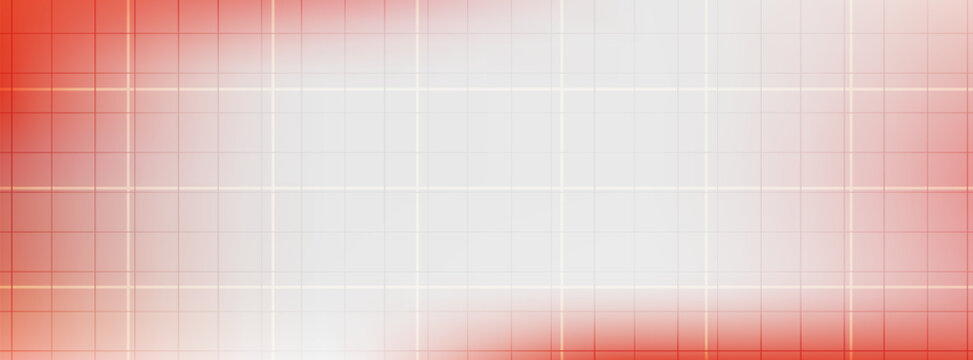 Modern and technical vector background with a subtle red and grey grid pattern over a smooth gradient, featuring a bright central light glow and soft blurred edges.