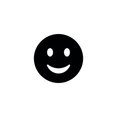 Obraz premium Black Smiling Face Emoji Icon Illustration.