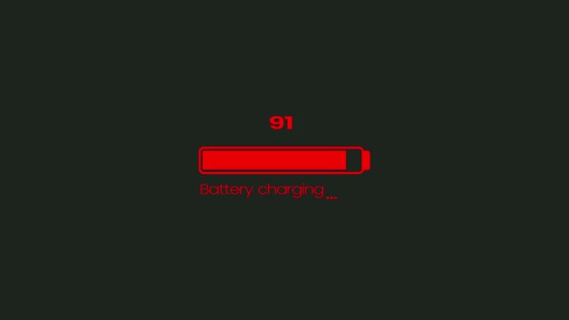 Digital Battery Status Indicator 0 to 100 Percent Loading Screen