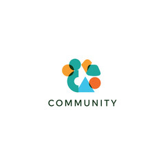 Obraz premium Community Logo Design with Colored Shapes.