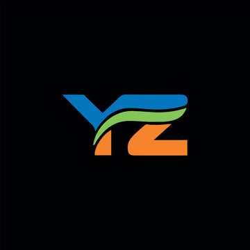 letter yz text logo design vector format
