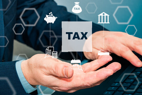 Business Tax Preparation Concept with Accountant Highlighting Financial Documents and Tax Planning Elements