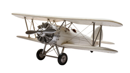 Cream biplane model isolated on transparent background, for aviation © Alexander