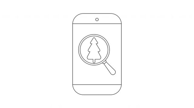 Mobile App Search for Christmas Trees Illustration.