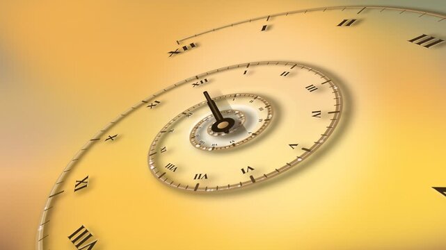 Time Flies: Spiral Clock with Cloudscape Background Loop