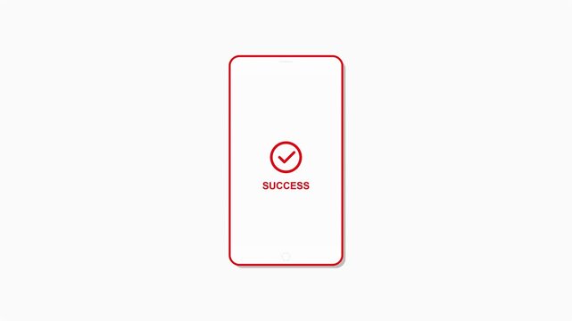 QR Code Scanning Success Process Animation on White Background. 4K video