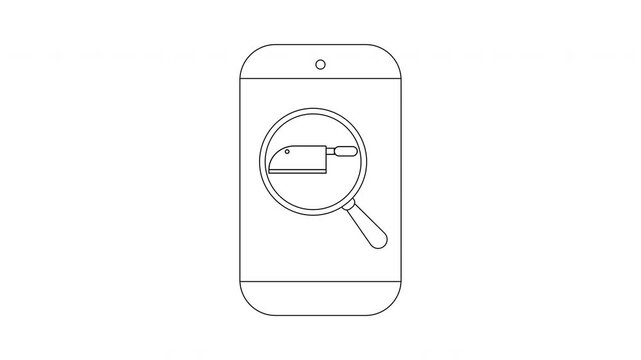 Mobile App Security Vulnerability Scan - Knife Icon Illustration.