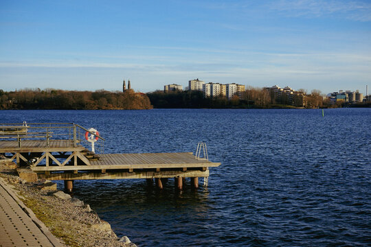 Wooden Jetty Overlooking Riddarfj&auml;rden
