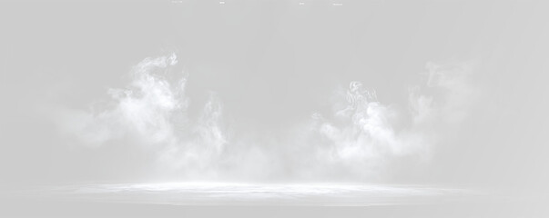 white smoke swirl and fog on soft light grey studio background png © Alehandro