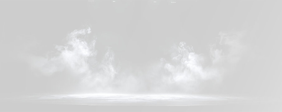white smoke swirl and fog on soft light grey studio background png