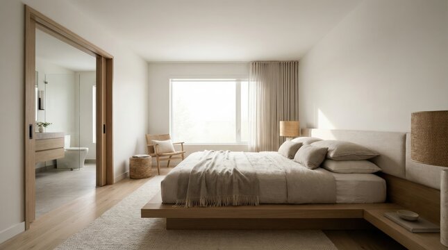 Multigenerational living modern neutral bedroom with accessible