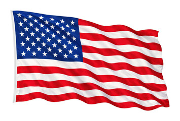 Fototapeta premium PNG Waving American flag illustration.
