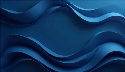 Fototapeta premium Elegant Blue Wave Abstraction, modern digital art. 