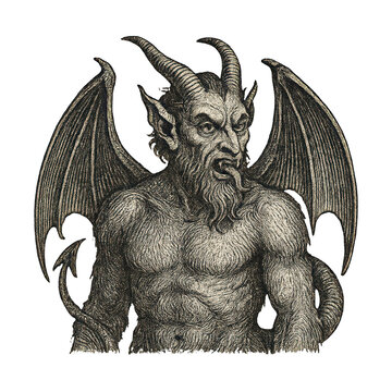 PNG Vintage devil illustration art