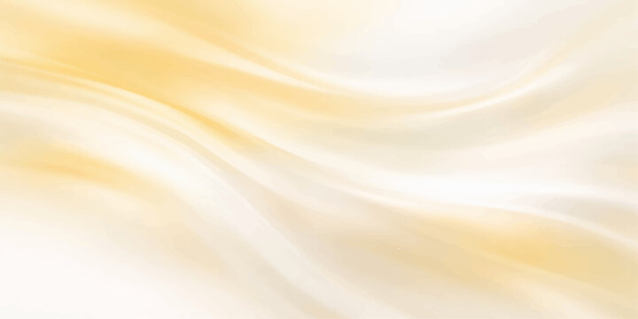 An abstract golden background features soft silk waves and a smooth satin texture in a liquid motion design, creating a luxurious gold fabric pattern for an elegant wallpaper backdrop