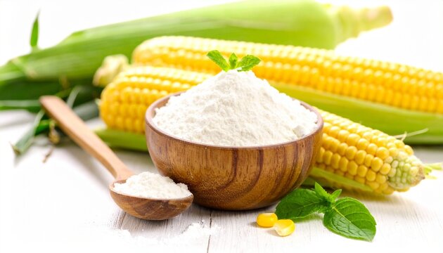 Corn ears cornstarch bowl spoon natural produce