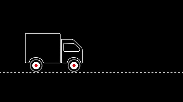 Shipping delivery truck icon, Free shipping service icon animation. Fast delivery icon, Motion graphics of car icon