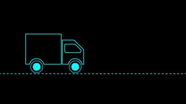 Shipping delivery truck icon, Free shipping service icon animation. Fast delivery icon, Motion graphics of car icon