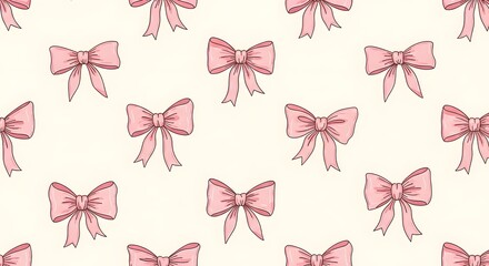 Fototapeta premium Pastel pink bows a seamless pattern for easter sunday celebrations spring decor