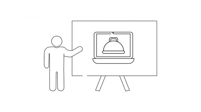 Food Presentation Outline - Simple Visual for Culinary Concepts.