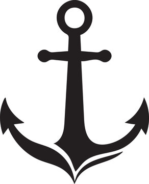 Classic black nautical anchor silhouette icon