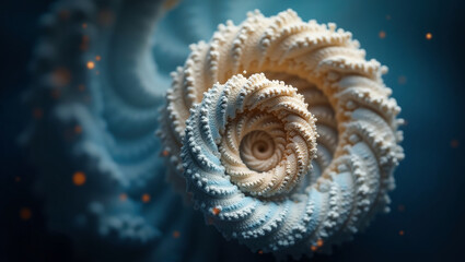 An abstract composition featuring a swirling spiral shape
