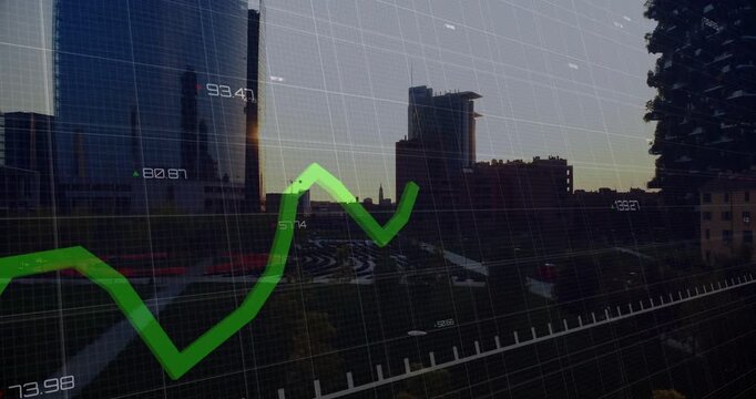 Green line overlay appearing after sun glint, swinging across skyline tagging peaks, showing trends